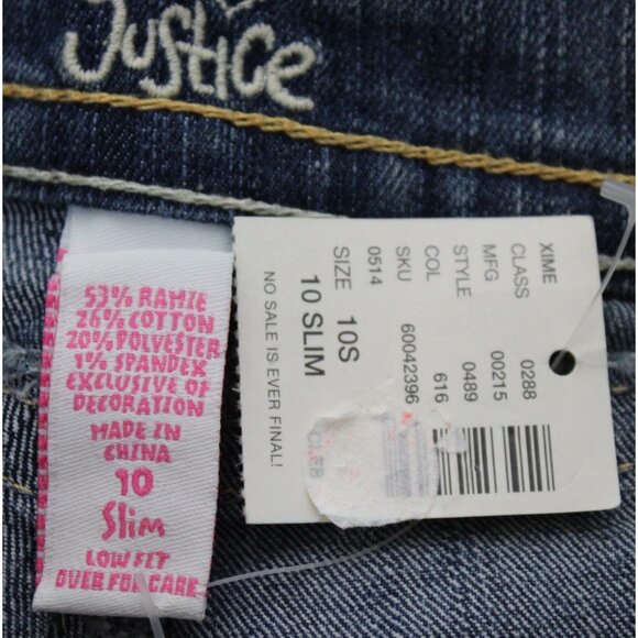 2010s Justice 2pc Shirred Shirt top Bermuda Denim Shorts sz 10 Embordered Sequin - Picture 14 of 14